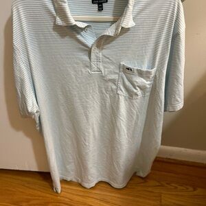 Fish Hippie Men’s Light Blue Striped Polo xxl